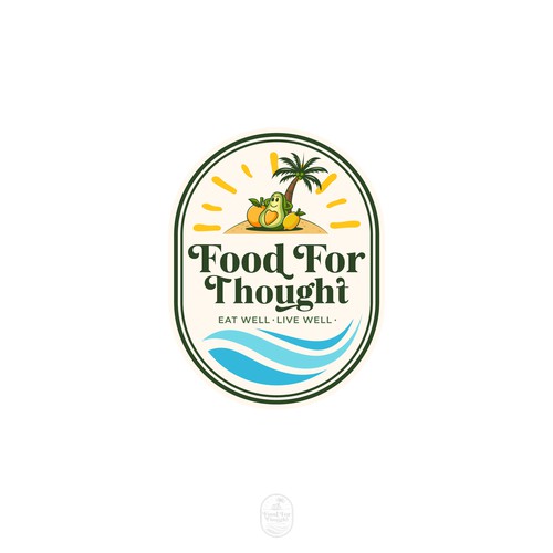 Fresh, Playful Island-Inspired Logo for Food For Thought – Organic Café & Market in the Florida Keys Design by norzone