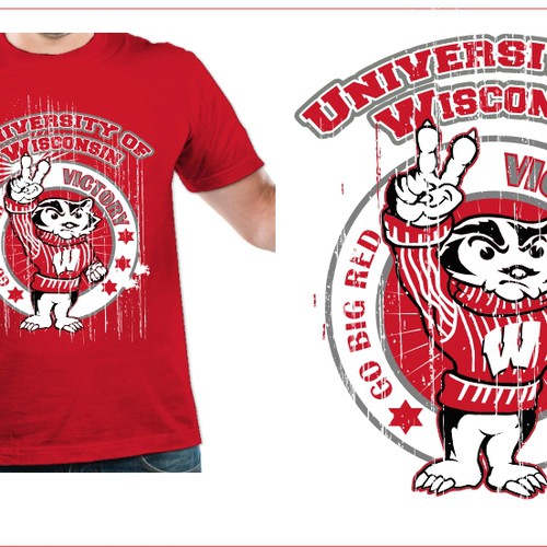 Wisconsin Badgers Tshirt Design Réalisé par devondad