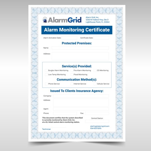 Ring hot sale alarm certificate