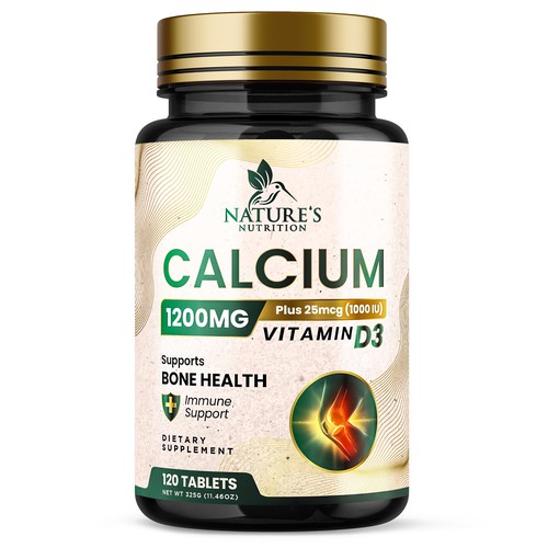 Calcium Plus Vitamin D3 Design Needed for Nature's Nutrition Design réalisé par Davi Giolo ★