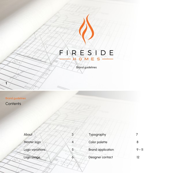 Design by DeyXyner ˢᵗᵘᵈⁱᵒ titled "Brand Guide design for Fireside Homes"