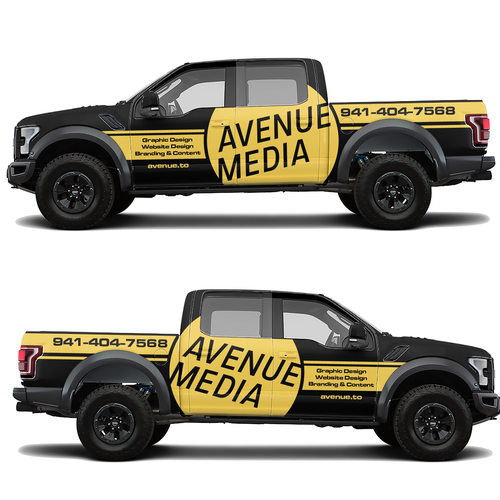 Need A Powerful / Aggressive Construction-Focused Wrap For Our Ford Raptor! Design by theANUNGs