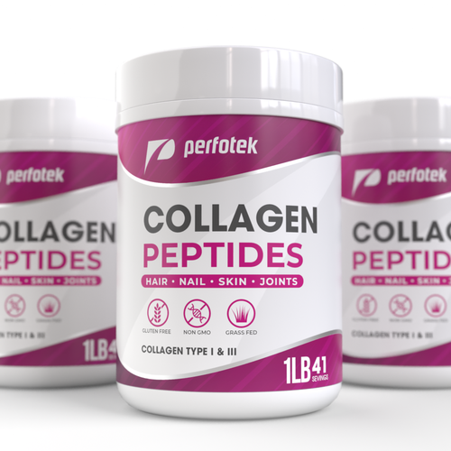 Packaging label for Collagen Peptides jar Design by Tamara.D