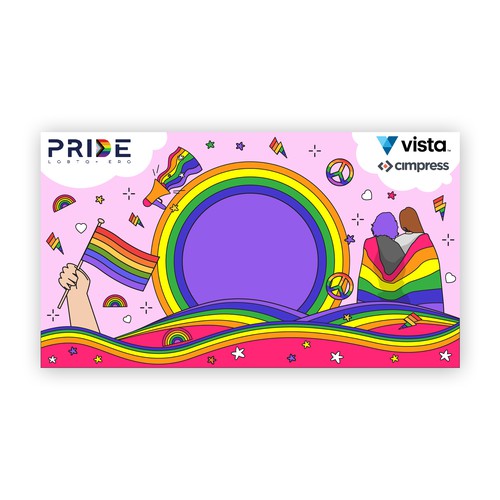 Virtual backgrounds for PRIDE month (multiple winners) Design by Creative Lights