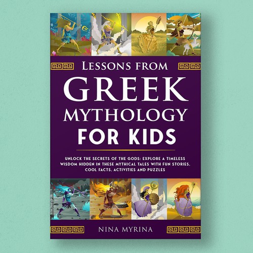 An eye-catching book cover design on Greek mythology for kids Design by Artistin06