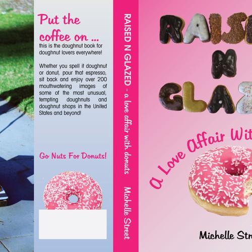book or magazine cover for RAISED N GLAZED, a book about Donuts by Donut Wagon Press Design by nalll