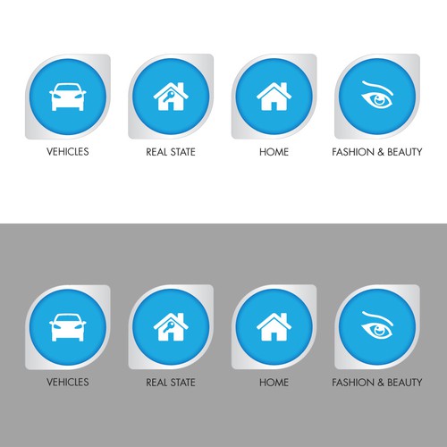 Category icons package for a classified website, concurso Ícone ou botão