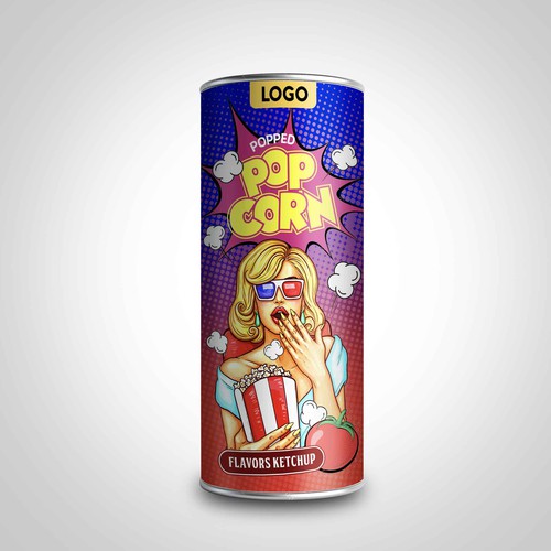 Design Premium Quality Popped Pop Corn Packaging di sougatacreative