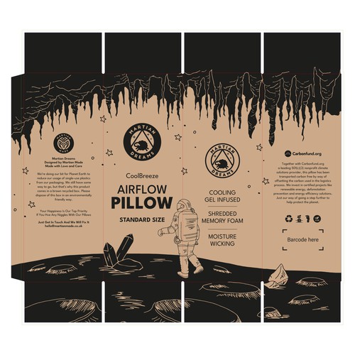 Fun Carton Design for a Super Airflow Pillow Design by basliktalha