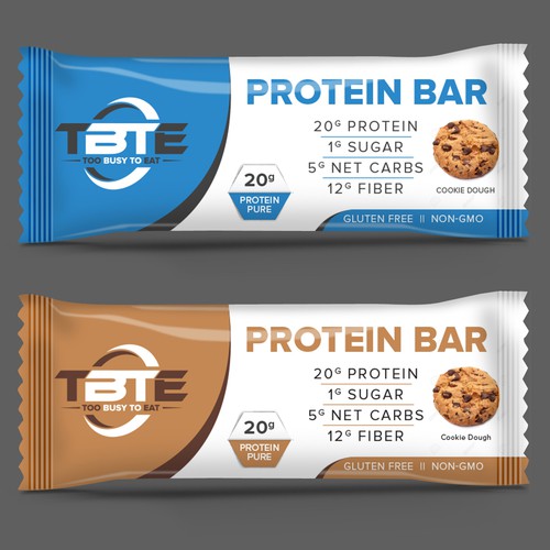 Design a unique protein bar wrapper for Too Busy To Eat-ontwerp door MMX