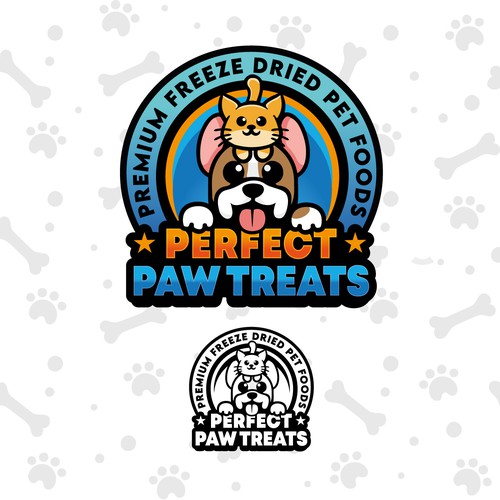 Perfect Paw Treats Modern & Vibrant Happy Logo Design by Vironnik