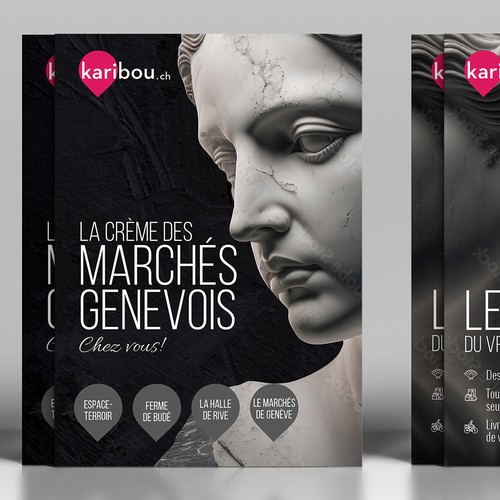 Besoin d'un flyer original pour des marchés de l'alimentation fédérés sur une plateforme Design by Maximillian