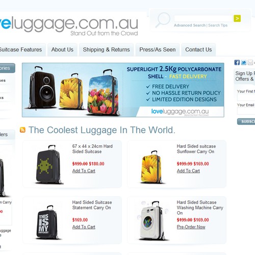 Create the next banner ad for Love luggage Réalisé par Ravindra Kathe