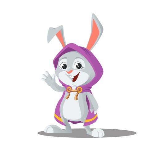 Cloak-Wearing Bunny Character (Vector) for Children's Book! Design réalisé par Rozart ®