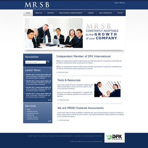 Create the next website design for MRSB  Design by nota damianidi