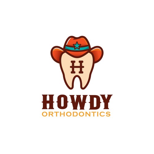 ISO fun, youthful, western themed logo for an orthodontic dental practice in the suburbs Design by Ovita ✏️