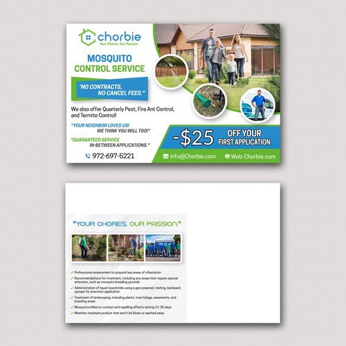 Chorbie Mosquito Control Postcard Design by Graph Webs