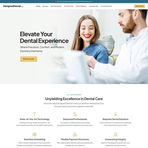 Home page for dental practice Design by keilaMaria