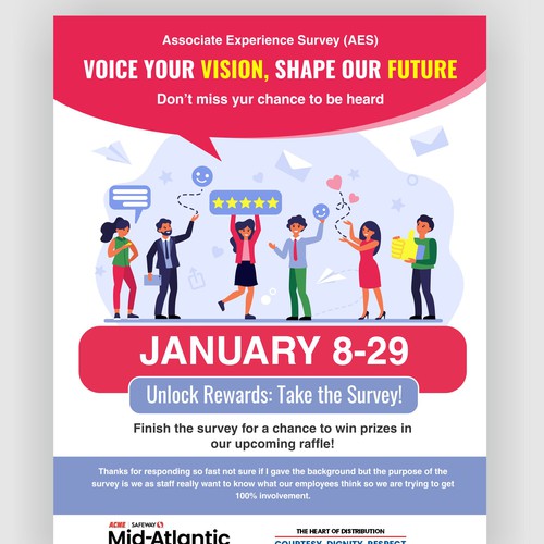 Acme Survey Need 100% Participation Design by The 3colors