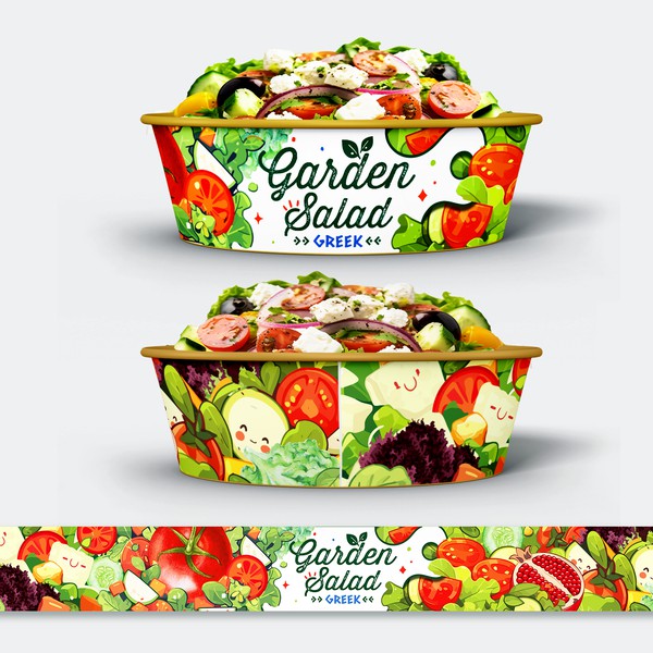packaging label salad garden