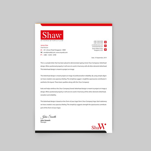 Letterhead for Divorce & Family Law Firm; Modern, Conservative Design Design by Vect Box