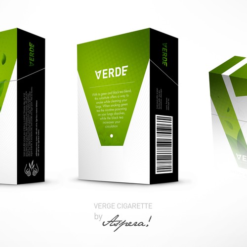 Verde Green Tea Cigarette Box Design Design by Aspera Design