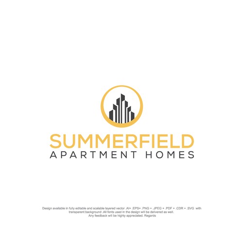 Modern RE branding for apartment community. Design by sthirteen