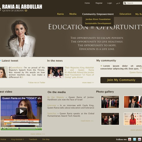 Queen Rania's official website – Queen of Jordan Diseño de kamelasmar