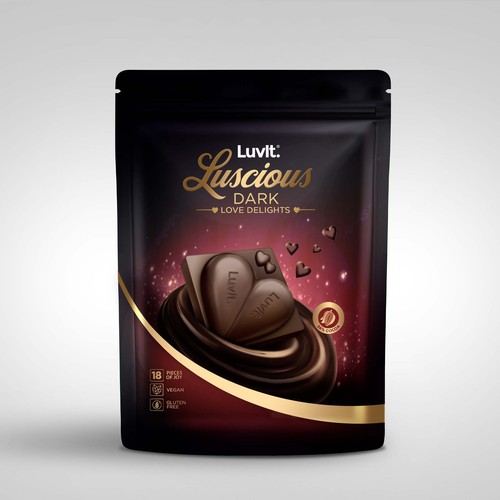 Design a standout label for a Premium Chocolate Homepack Réalisé par sougatacreative