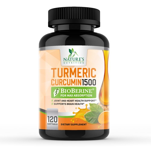 Nature's Nutrition - Needs a Colorful Turmeric Product Label Design by EffieK