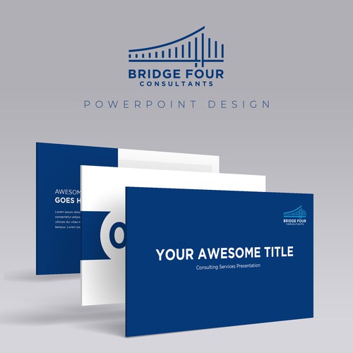 "Slide template for healthcare data consulting company" winning Logo & business card