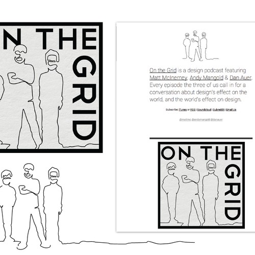 Create cover artwork for On the Grid, a podcast about design Design by Design Kazoo