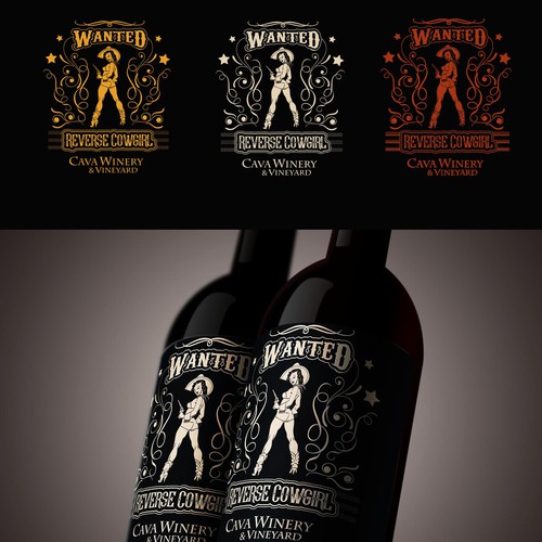 Reverse Cowgirl Wine label Réalisé par Richi_Barba