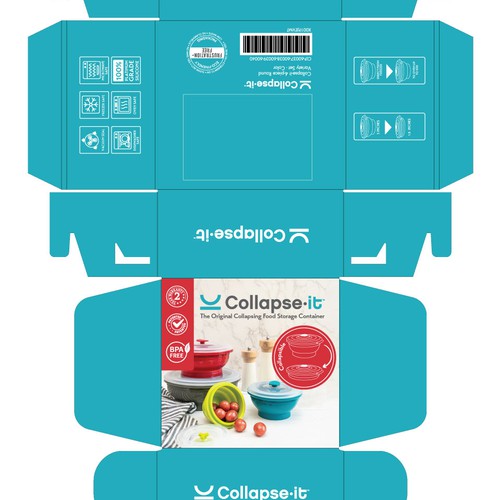 コンペ「Design a Playful, Minimalistic Box for Collapsing Storage Containers」のデザイン by Budour A.さん 