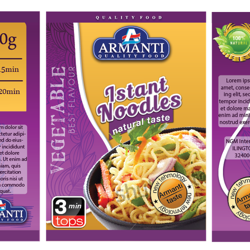 New Armanti Instant Noodles Design réalisé par Mida Strasni