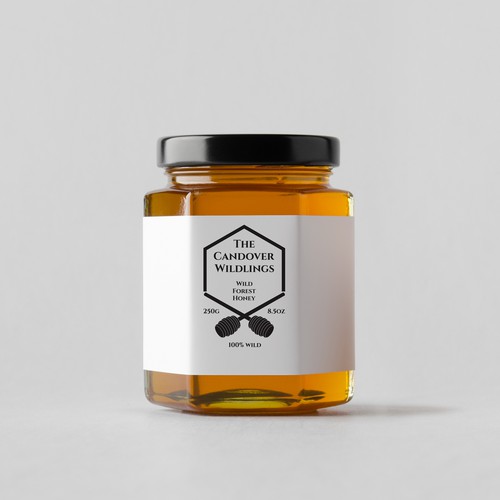 The Bees Need You! Wild Forest Honey Label Design. Design by Fan Tas Tic