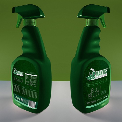 NATURAL & ORGANIC BUG KILLER SPRAY BOTTLE LABEL Design by leandropalencia84