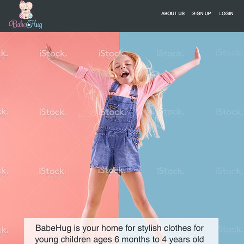 Landing page for Baby & Toddlar's  apparel collection Design by cwthebrand