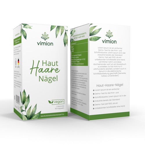 Packaging design for a German brand of high-quality food supplements Design by Packagingholic