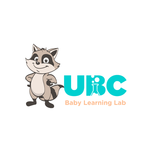 Baby Learning Lab logo: raccoon! Design by Luel