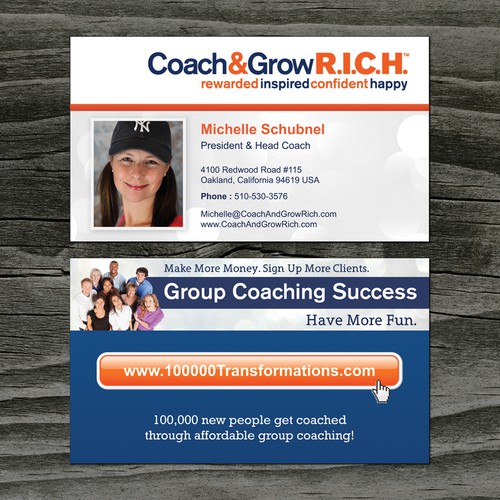 Business Cards for Coach and Grow R I C H Design by ucal