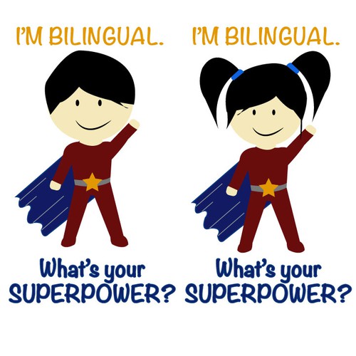 I'm bilingual. What's your superpower? Tshirt design for Spanish