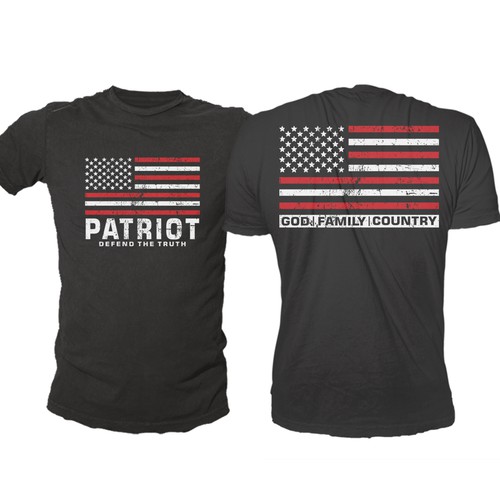 Develop a patriotic shirt that represents: The individual patriot, God, Family, Country Design by -Diamond Head-