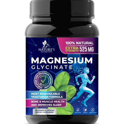 Natural Magnesium Glycinate Design needed for Nature's Nutrition Design by Wfemme