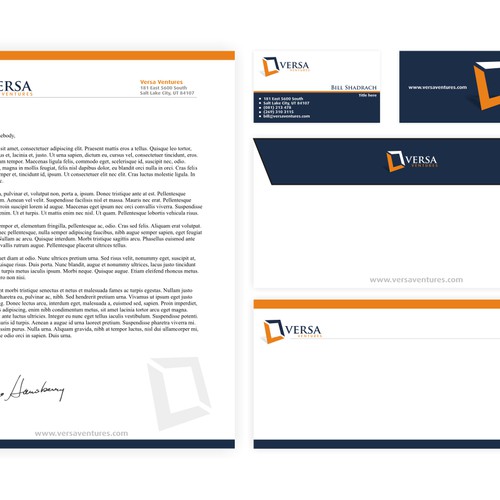 Versa Ventures business identity materials Design por DZRA