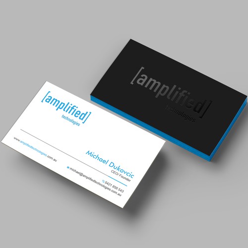 Tech company business card design Design by Create_Point