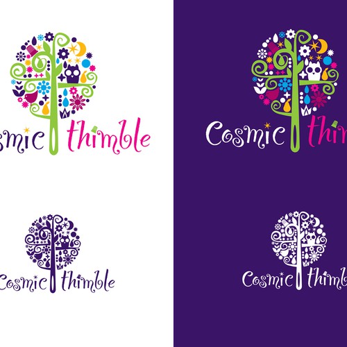 Cosmic Thimble Logo Design Diseño de Symbol Simon