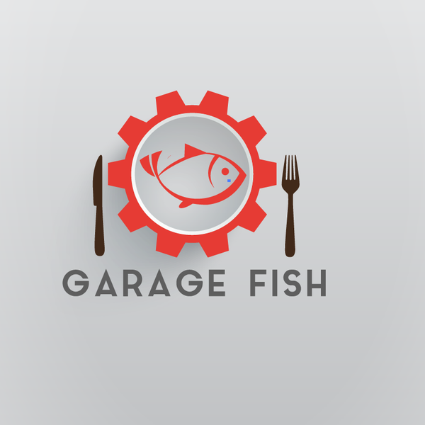 Design by Cris Rivers titled "Garage,modern,fish,Japanese and Mexican,Hawaiian food."