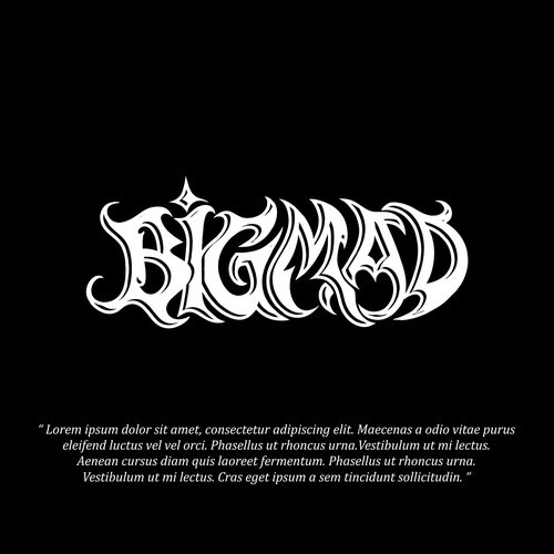 Custom typography logo for Melbourne hardcore band BIG MAD Design by Aliver_