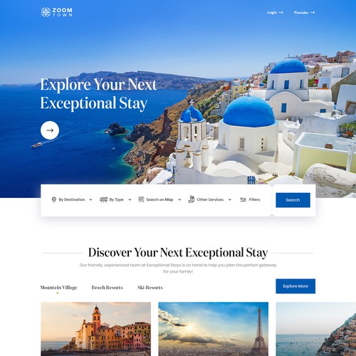 Design a global website connecting beautiful towns and people who could have want to live there. Design by unbox.style⚡️